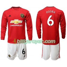 Billige Fotballdrakter Manchester United Pogba 6 Barn Hjemmedraktsett 2019/20 Langermet